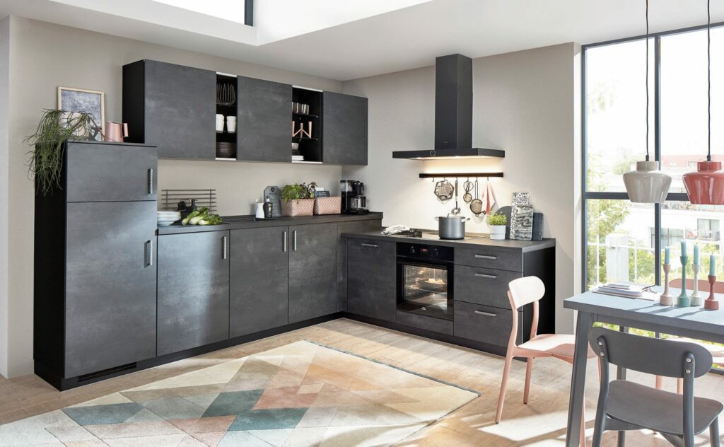 Nobilia Grey Modern L Shaped Kitchen 2021 | Coalville Kitchens, Leicestershire